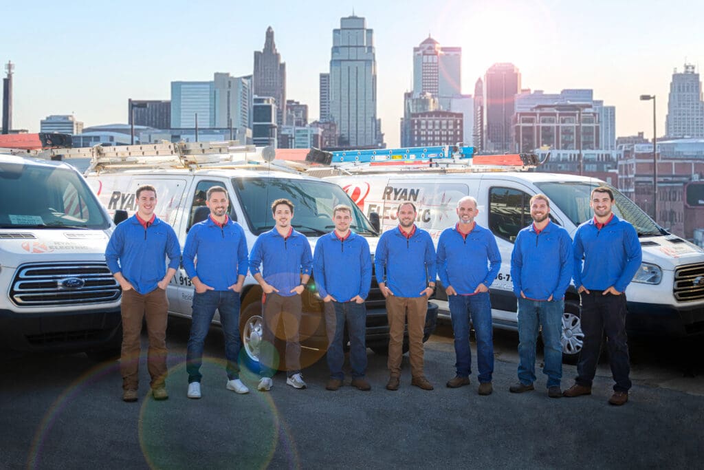 Ryan Electric team photo of all staff and technicians